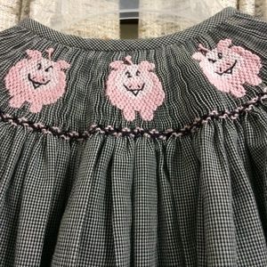 Be Mine Smocked Long Sleeve Piggy Dress